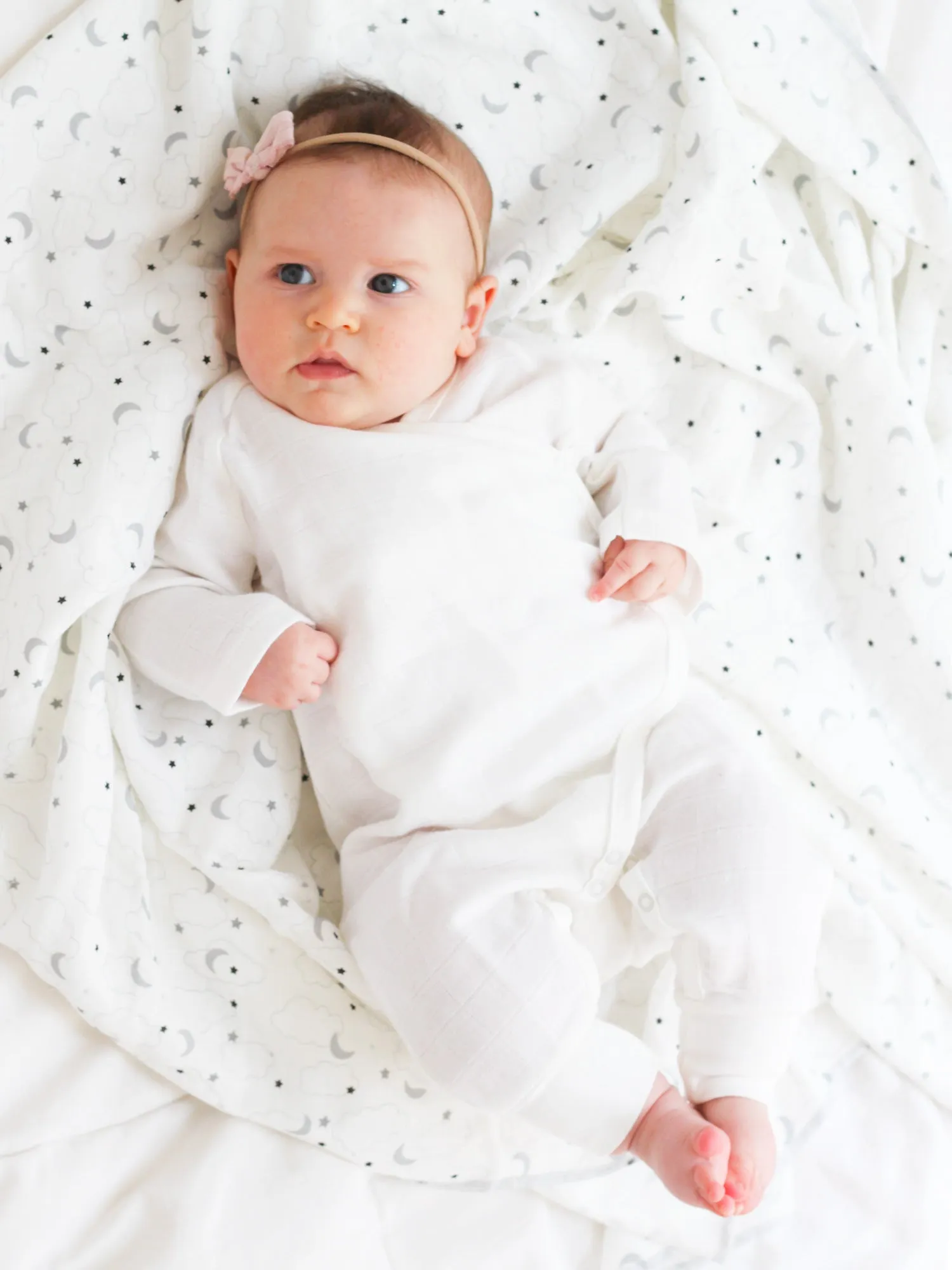Muslin Side Snap Kimono - Organic White