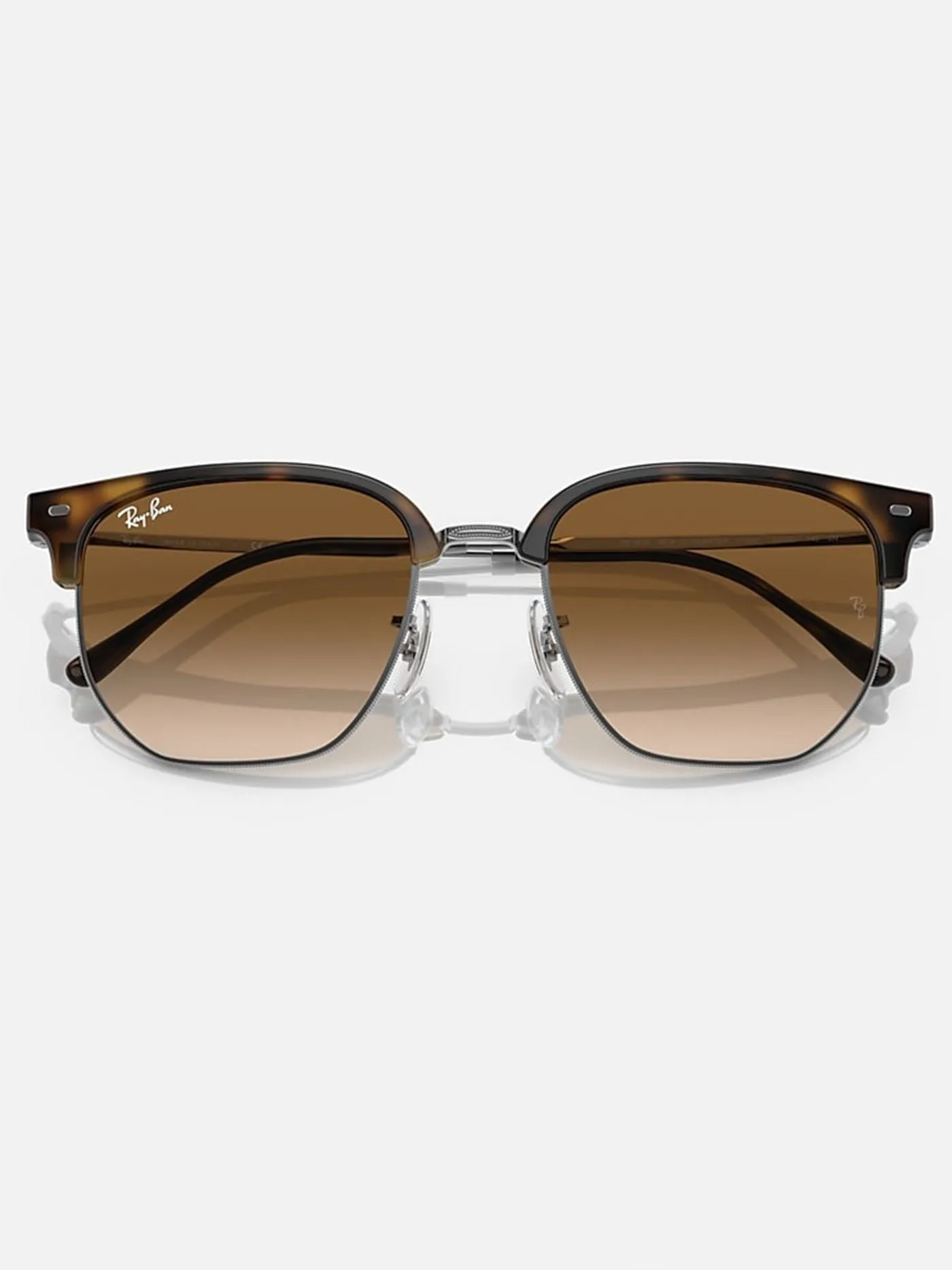 New Clubmaster Havana On Gunmetal/Brown Gradient Sunglasses