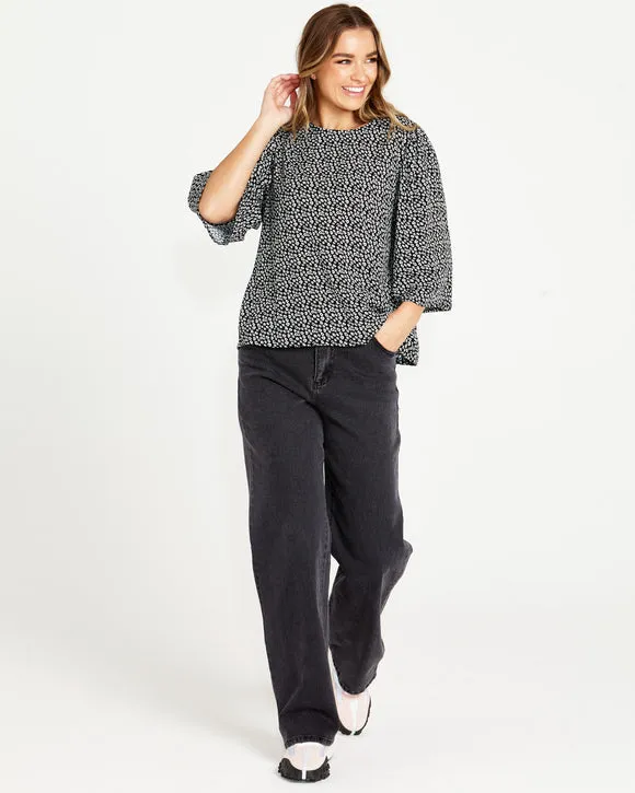 NICOLETTE KIMONO SLEEVE TOP - BOHO ANIMAL