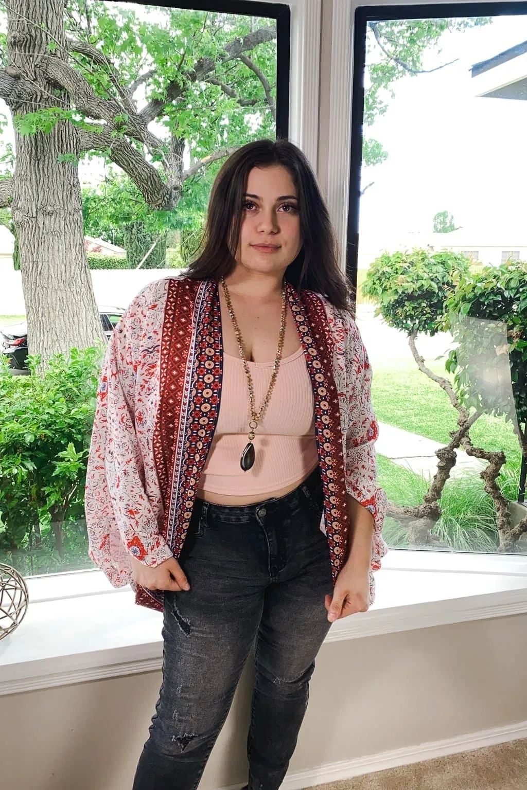 Pacific Coast Mixed Print Bohemian Kimono