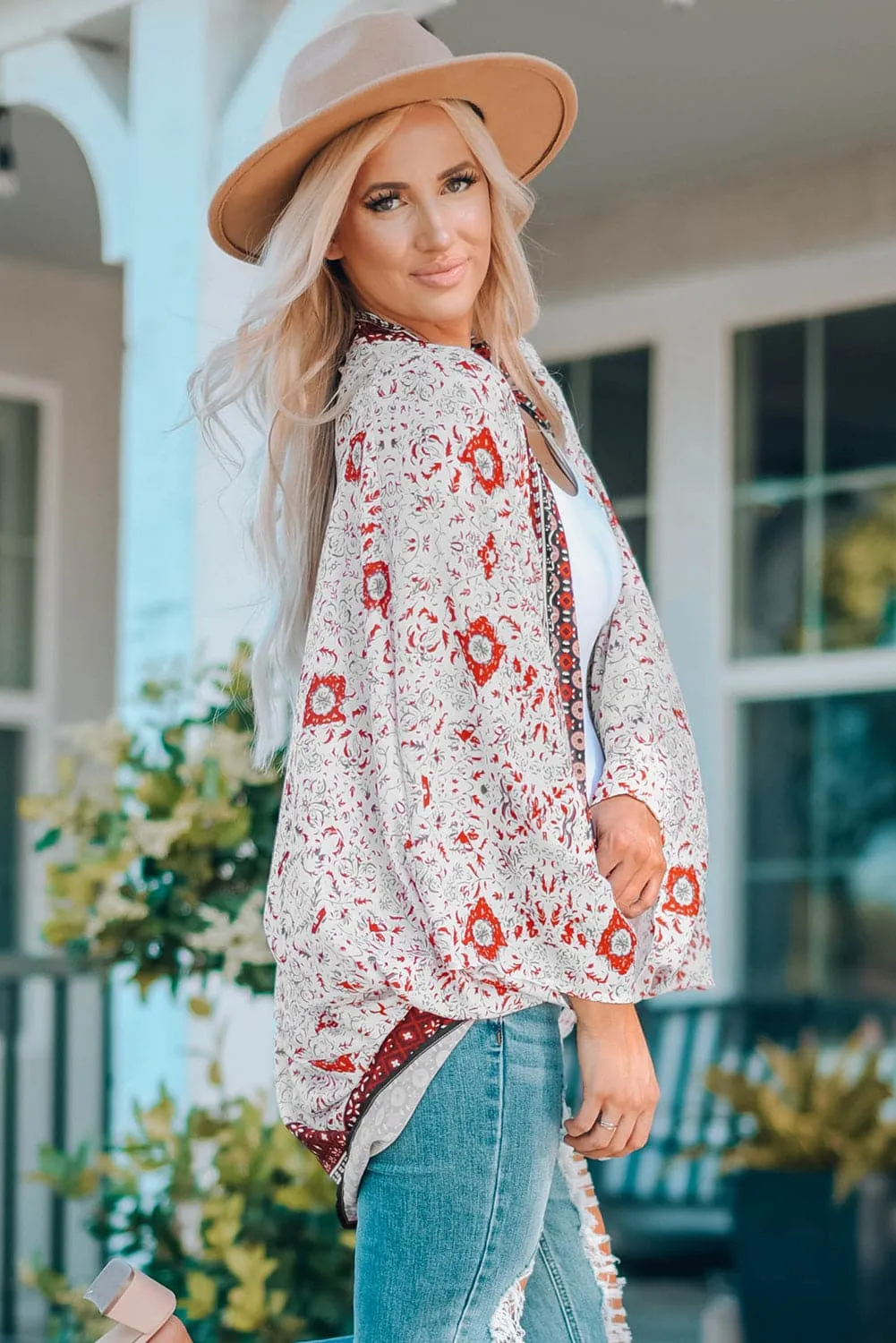 Pacific Coast Mixed Print Bohemian Kimono