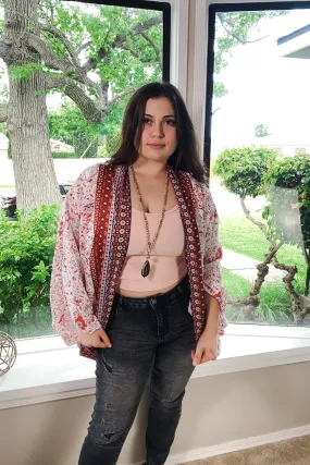 Pacific Coast Mixed Print Bohemian Kimono