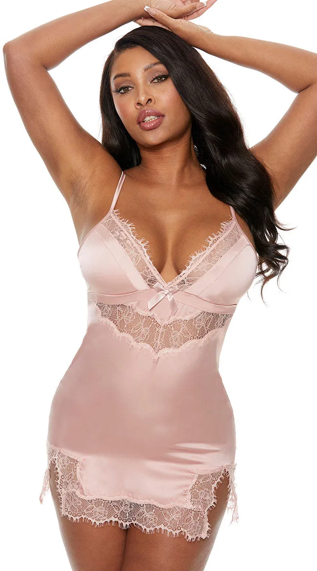 Plus Size Let It Satin Chemise