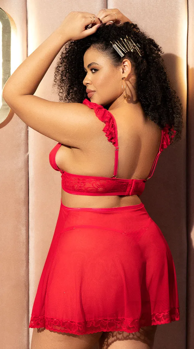 Plus Size Romantic Interchangeable Babydoll Set