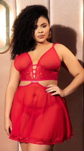 Plus Size Romantic Interchangeable Babydoll Set