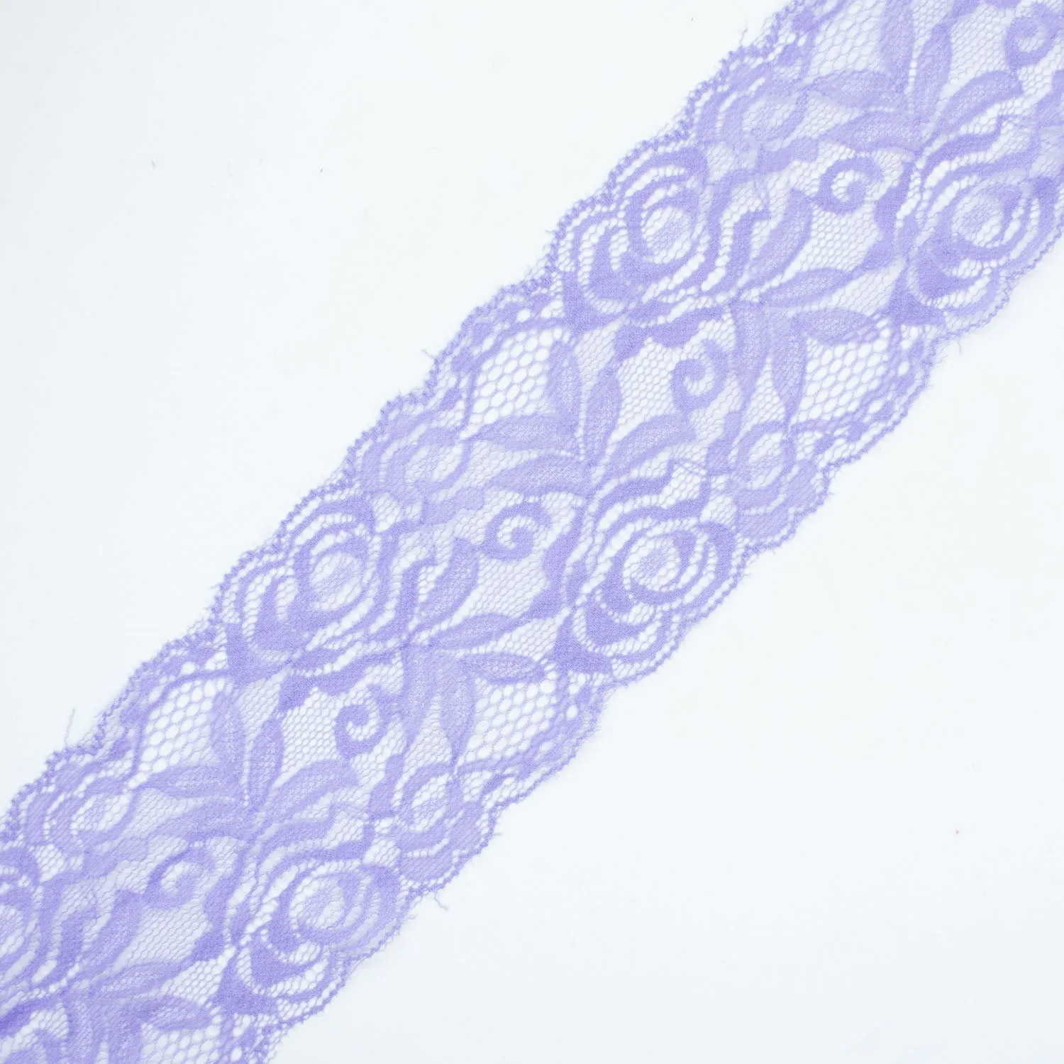 Rose & Leaves Stretch Lace Trim 8CM