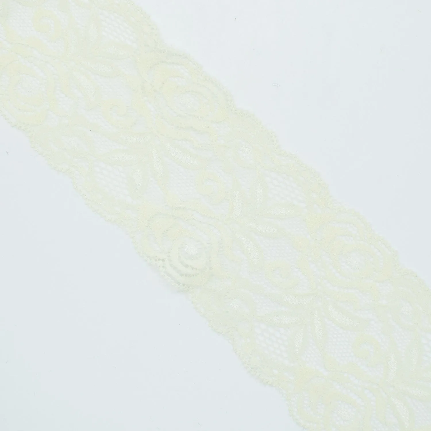 Rose & Leaves Stretch Lace Trim 8CM