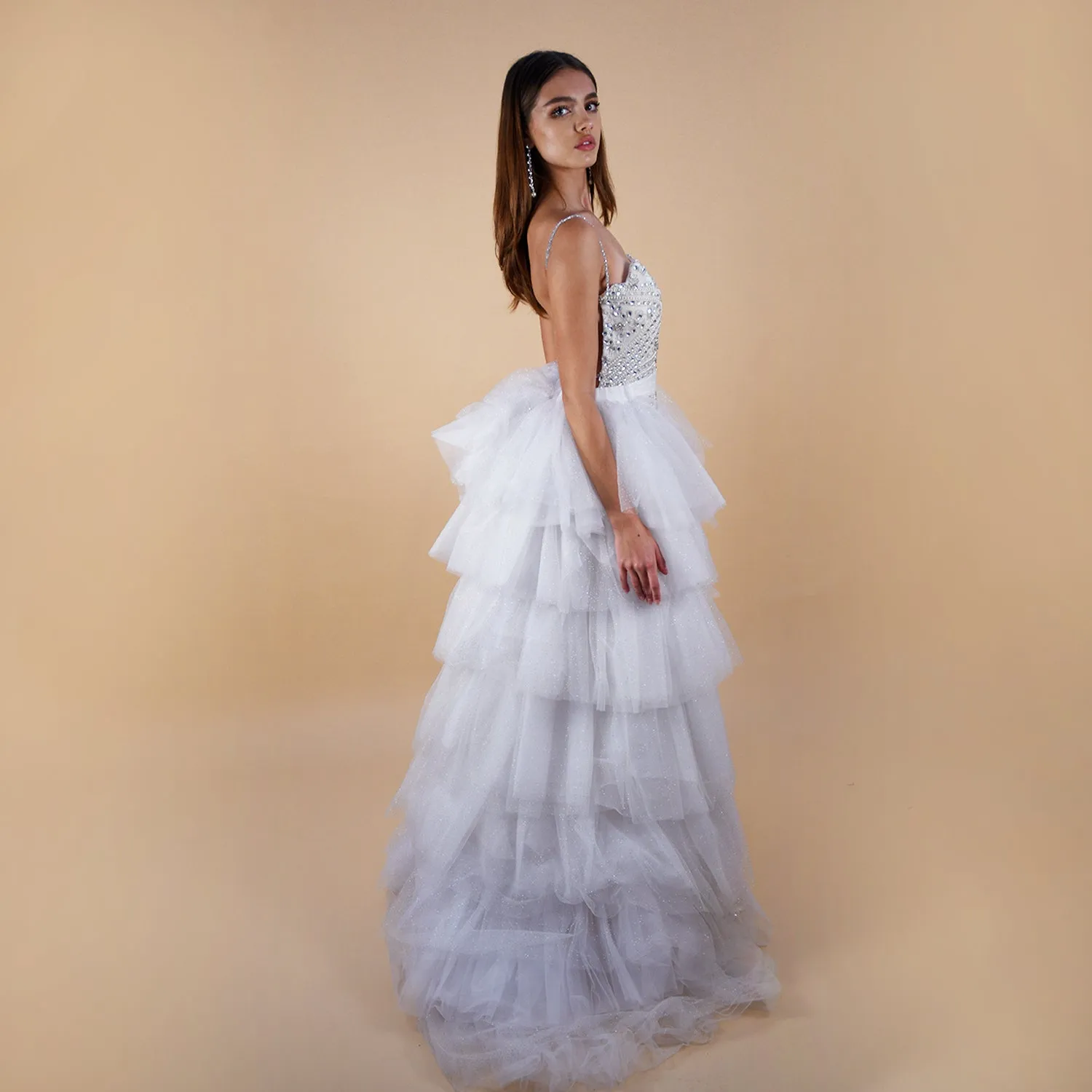 Serene Sparkle Ruffle Tulle Overskirt