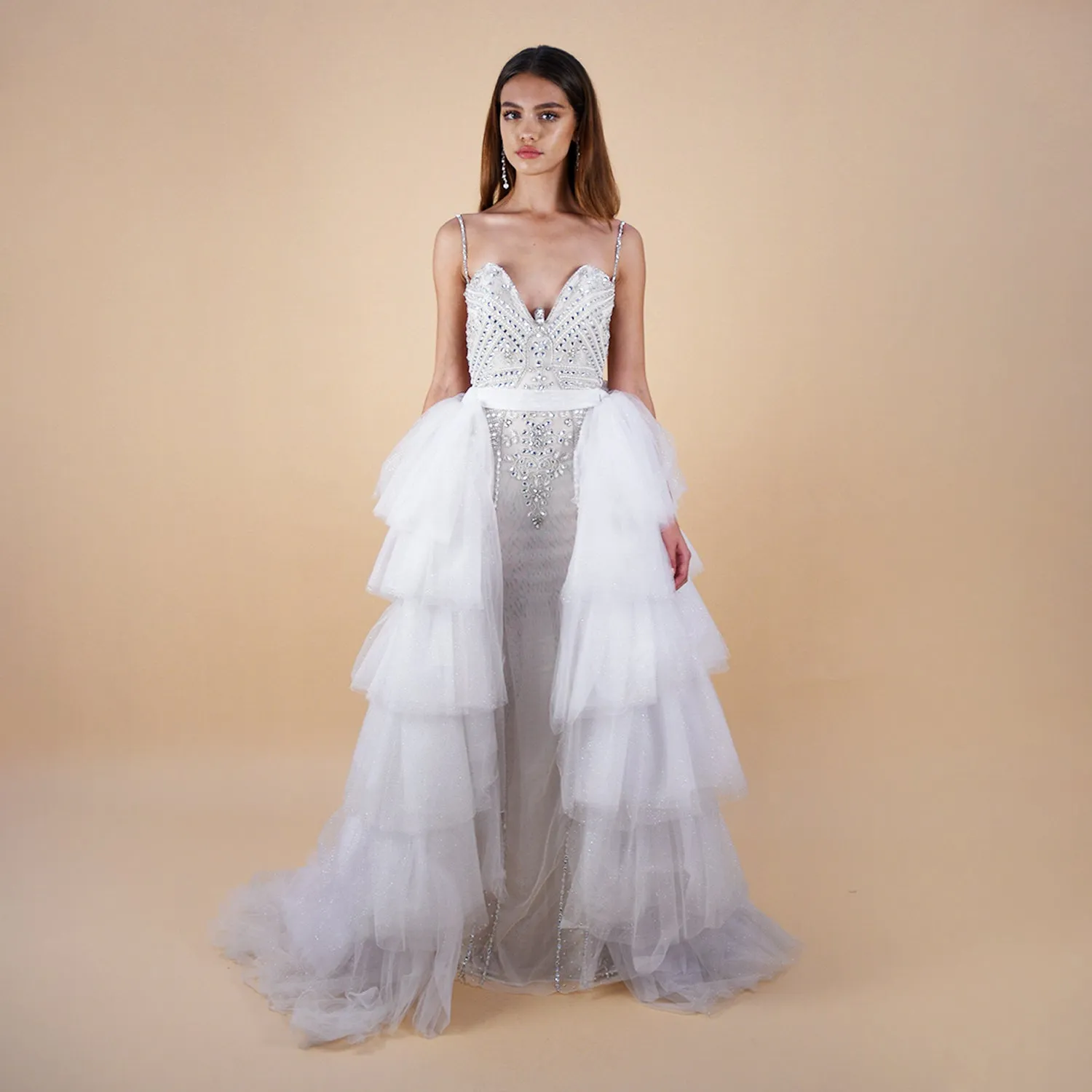 Serene Sparkle Ruffle Tulle Overskirt