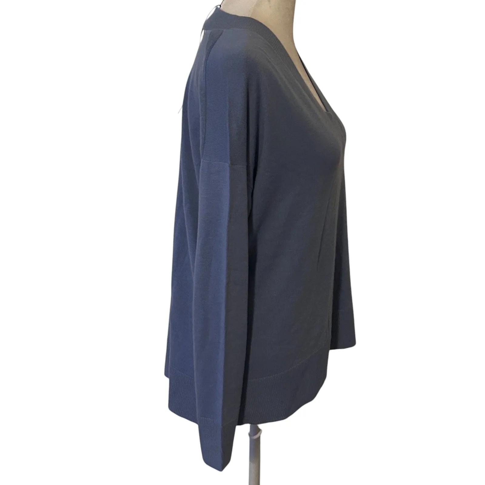 Treasure & Bond NWT Blue Manor Cashmere Blend V-Neck Sweater Womens Size XXS NEW