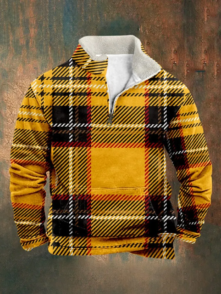 Vintage Comfy Plaid Sweatshirt