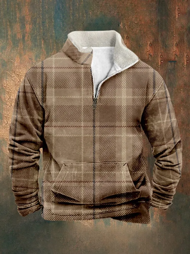 Vintage Comfy Plaid Sweatshirt