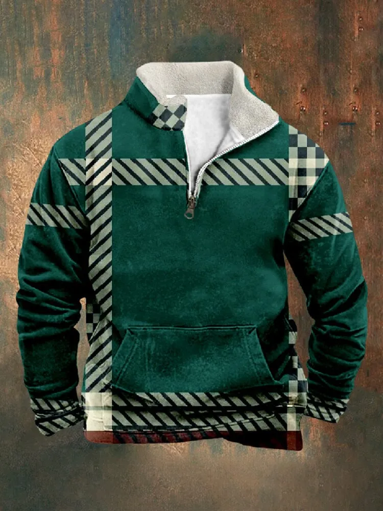 Vintage Comfy Plaid Sweatshirt