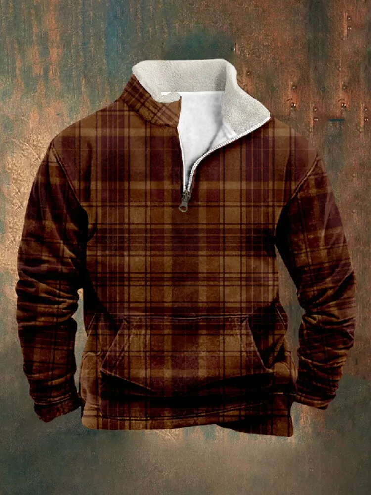 Vintage Comfy Plaid Sweatshirt