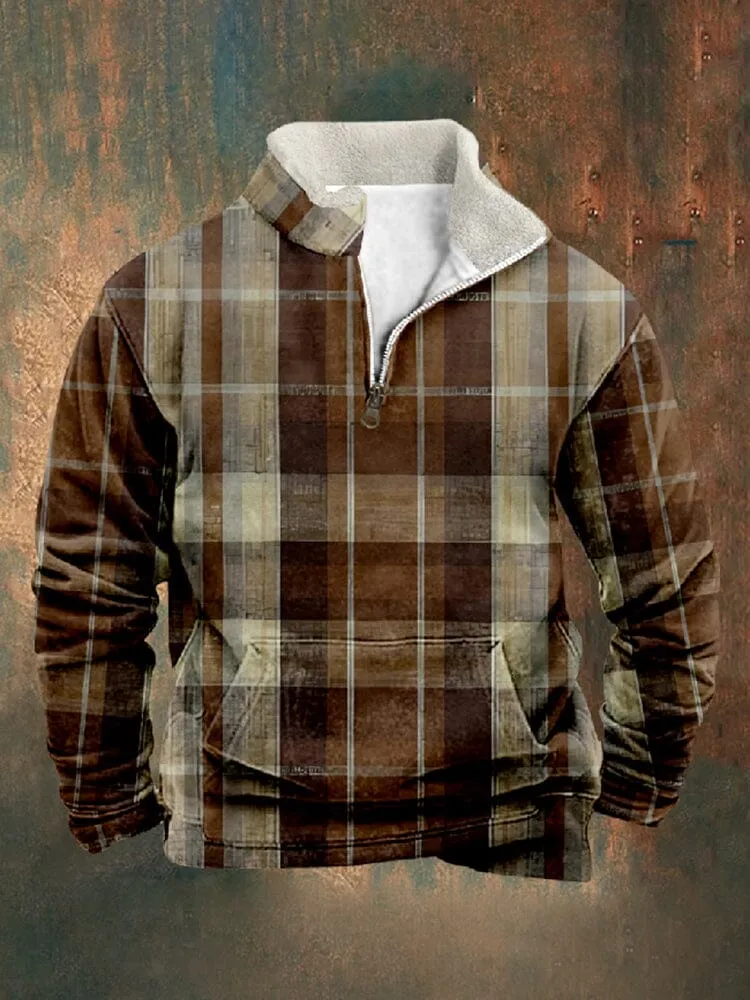 Vintage Comfy Plaid Sweatshirt