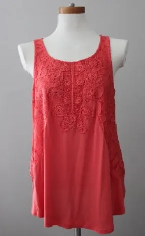Warm Autumn Coral Sleeveless Top