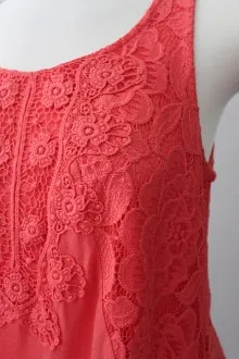 Warm Autumn Coral Sleeveless Top
